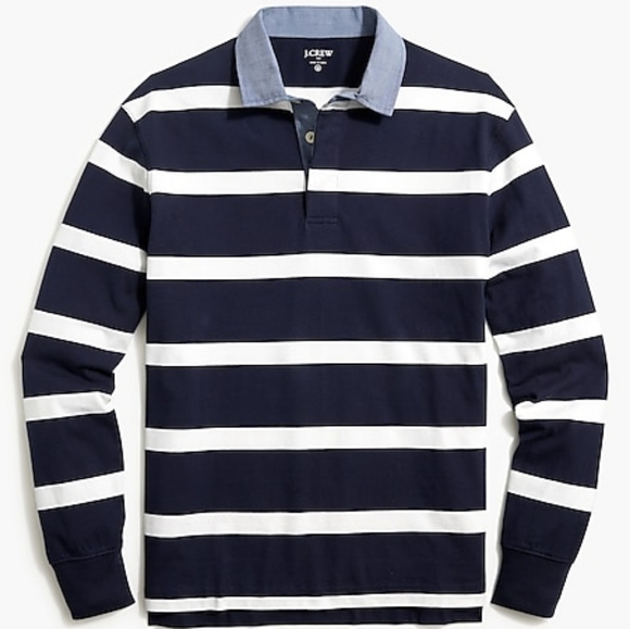 J. Crew Shirts J Crew Long Sleeved Rugby Polo Shirt Poshmark